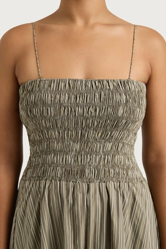 Women Faithfull The Brand Dresses Lida Maxi Dress Khaki Stripe