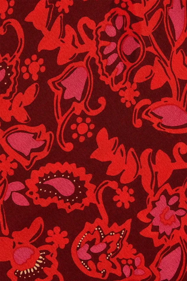 Women Faithfull The Brand Dresses Santino Maxi Dress Selcetta Paisley Red 8211 Faithfull The Brand
