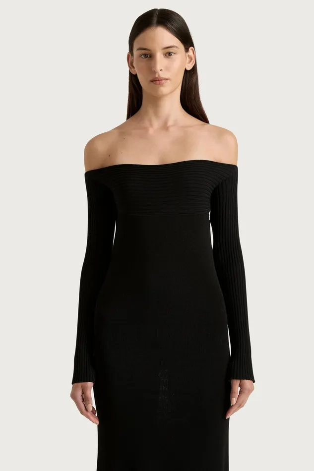 Women Faithfull The Brand Maxi Dresses Selene Knit Maxi Dress Black
