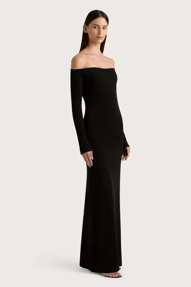 Women Faithfull The Brand Maxi Dresses Selene Knit Maxi Dress Black
