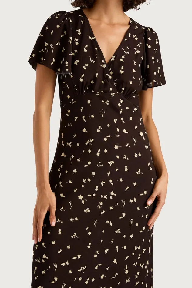 Women Faithfull The Brand Midi Dresses Boda Midi Dress Clover Brown