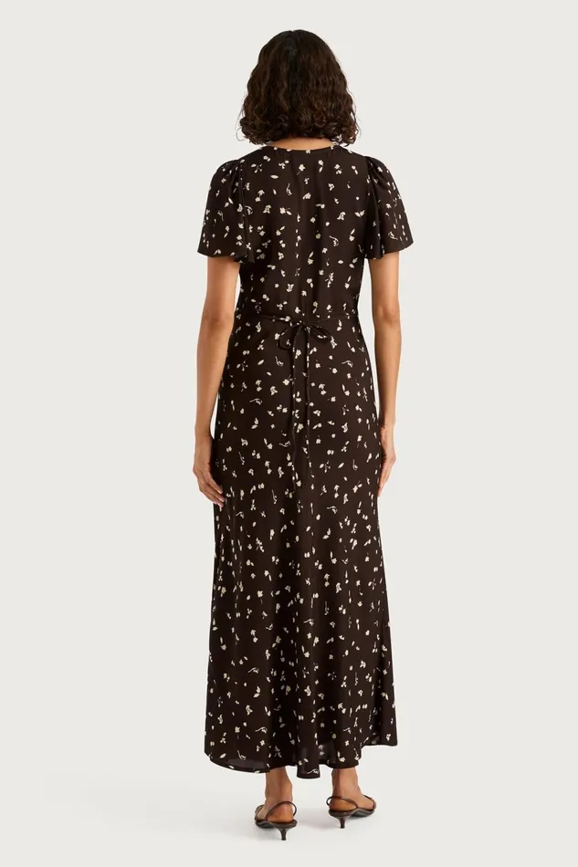 Women Faithfull The Brand Midi Dresses Boda Midi Dress Clover Brown