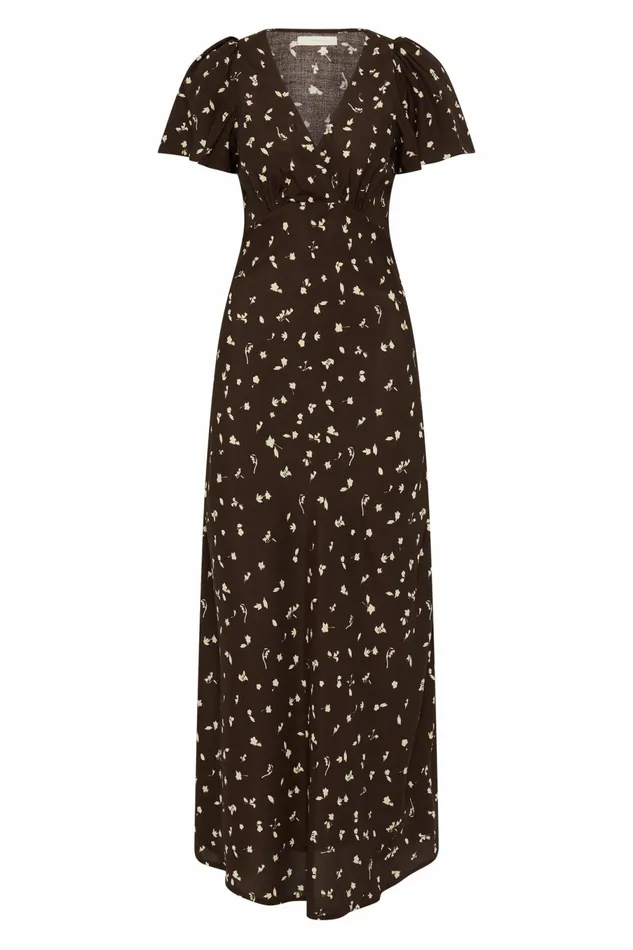 Women Faithfull The Brand Midi Dresses Boda Midi Dress Clover Brown