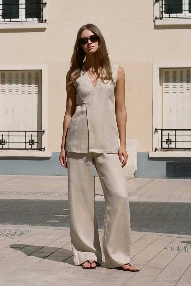 Women Faithfull The Brand Pants Sanne Pant Oatmeal