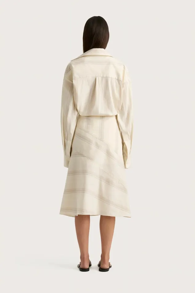 Women Faithfull The Brand Skirts and Shorts En Vau Skirt Foam Taupe Stripe