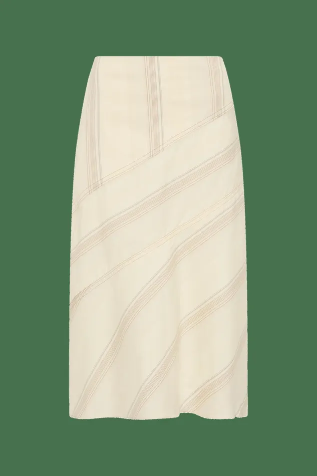 Women Faithfull The Brand Skirts and Shorts En Vau Skirt Foam Taupe Stripe
