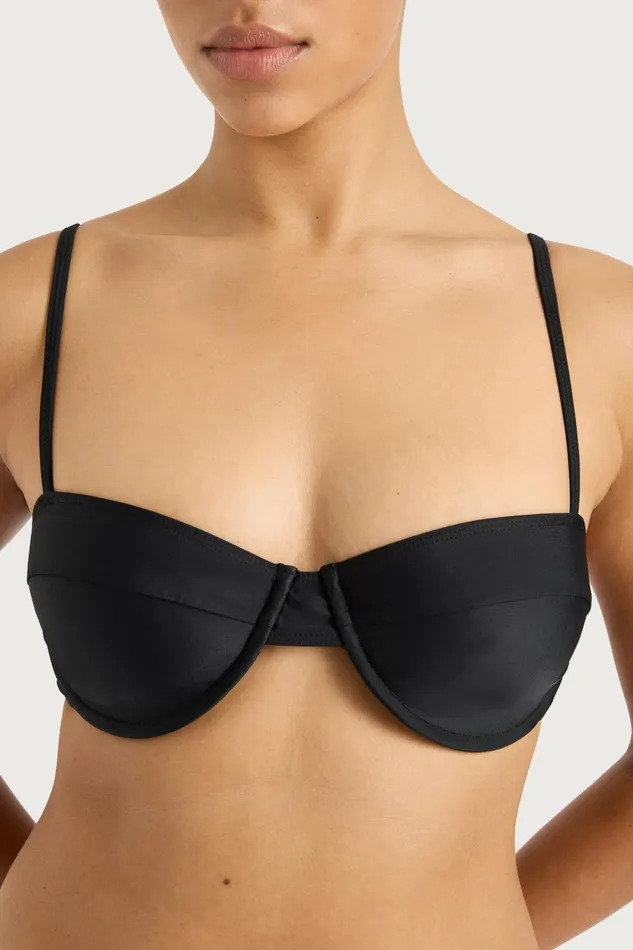 Women Faithfull The Brand Swim Farrah Bikini Top Black