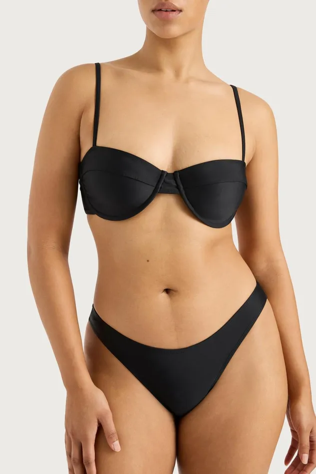 Women Faithfull The Brand Swim Farrah Bikini Top Black