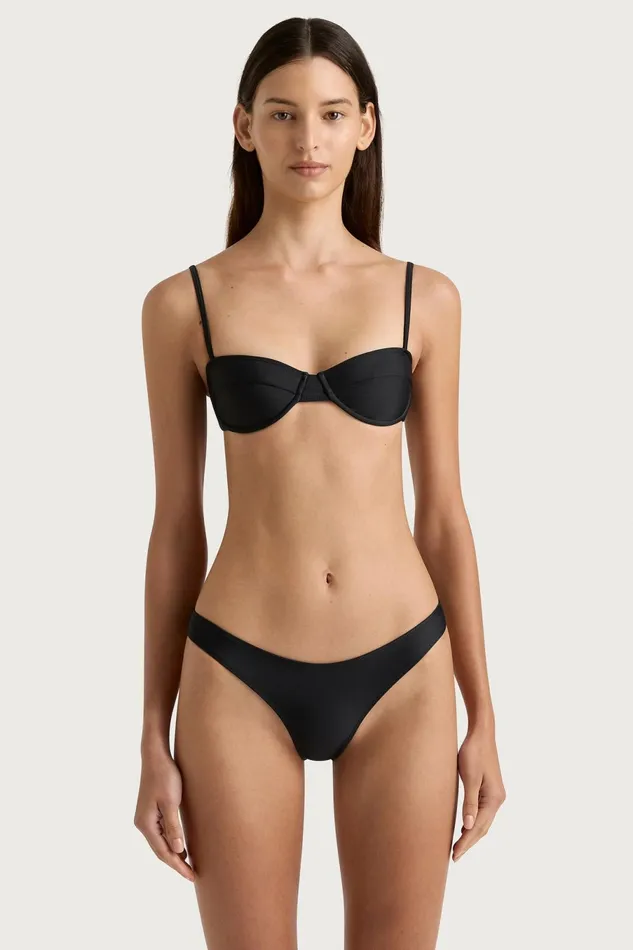 Women Faithfull The Brand Swim Farrah Bikini Top Black