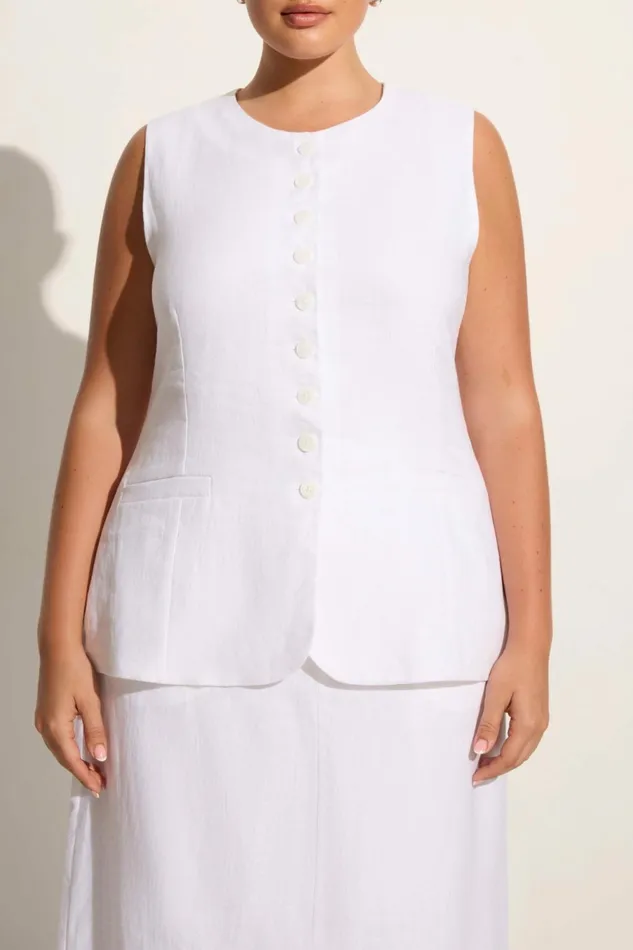 Women Faithfull The Brand Tops Domenico Vest White 8211 Faithfull The Brand