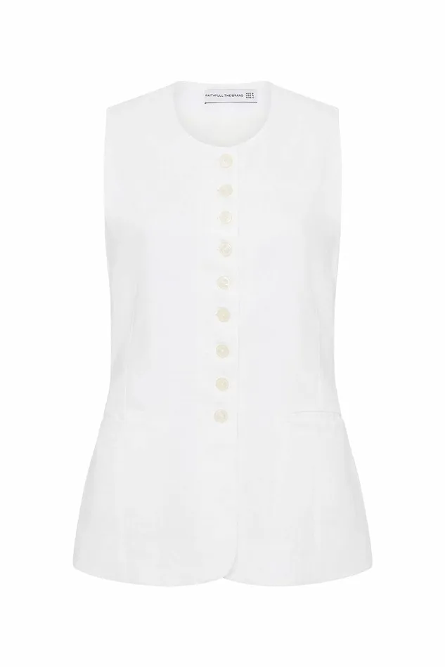 Women Faithfull The Brand Tops Domenico Vest White 8211 Faithfull The Brand