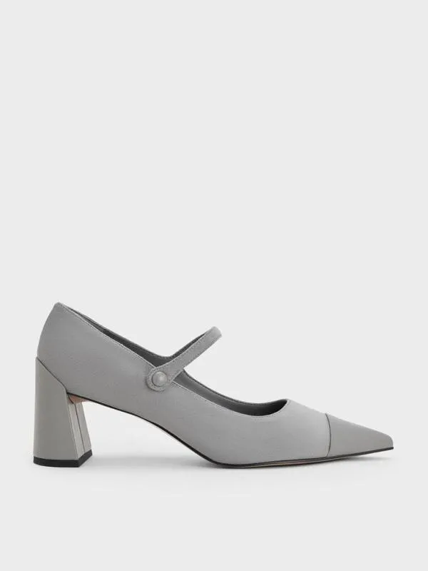 Women Faux Suede CapToe Pointed Mary Jane Pumps 8211 Grey CHARLES and KEITH Heels Women Faux Suede CapToe Pointed Mary Jane Pumps 8211 Grey CHARLES and KEITH Heels