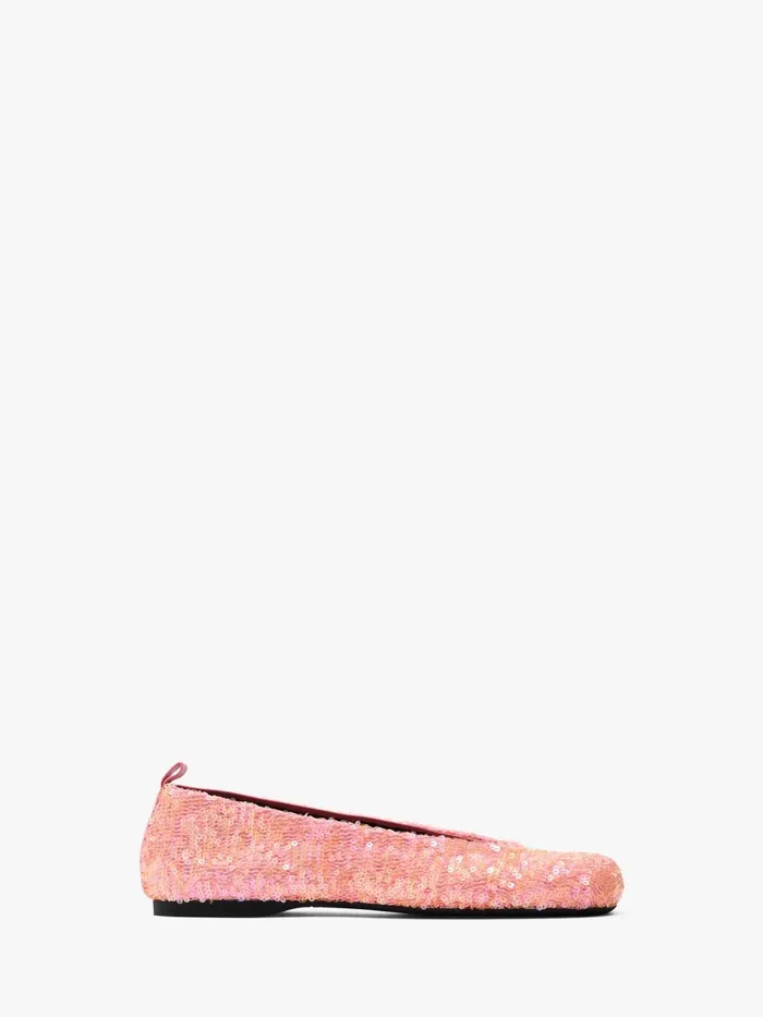 Women Flats JW Anderson BALLERINAS WITH ALLOVER SEQUIN Bubblegum