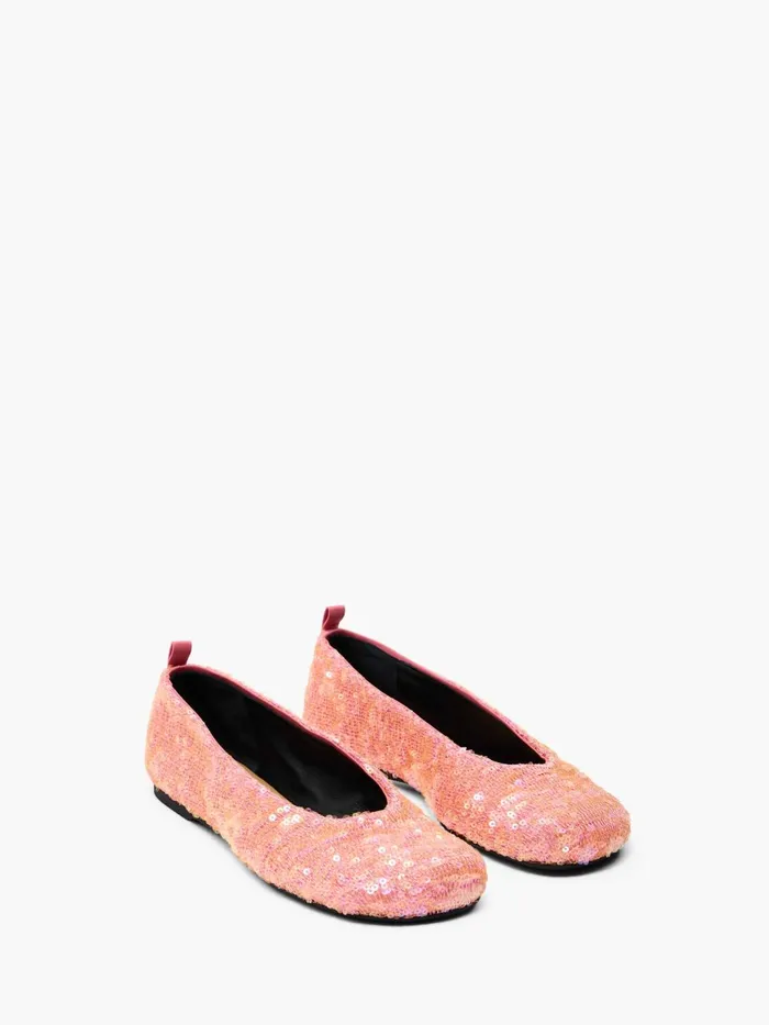 Women Flats JW Anderson BALLERINAS WITH ALLOVER SEQUIN Bubblegum Women Flats JW Anderson BALLERINAS WITH ALLOVER SEQUIN Bubblegum