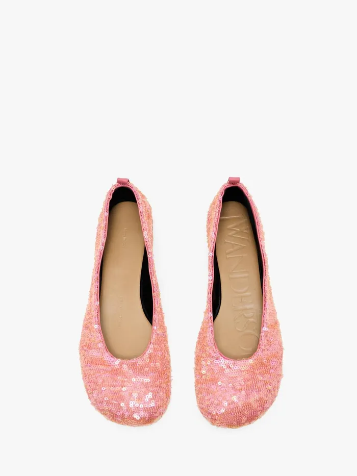 Women Flats JW Anderson BALLERINAS WITH ALLOVER SEQUIN Bubblegum Women Flats JW Anderson BALLERINAS WITH ALLOVER SEQUIN Bubblegum