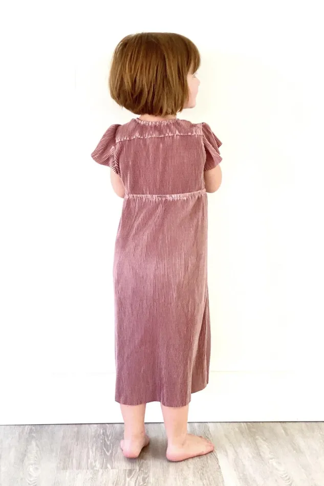 Women Flower Girl Baltic Born Toddler Athena Pleated Midi Dress Rose