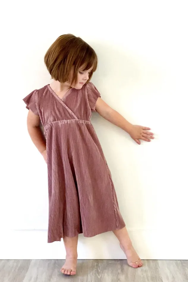 Women Flower Girl Baltic Born Toddler Athena Pleated Midi Dress Rose