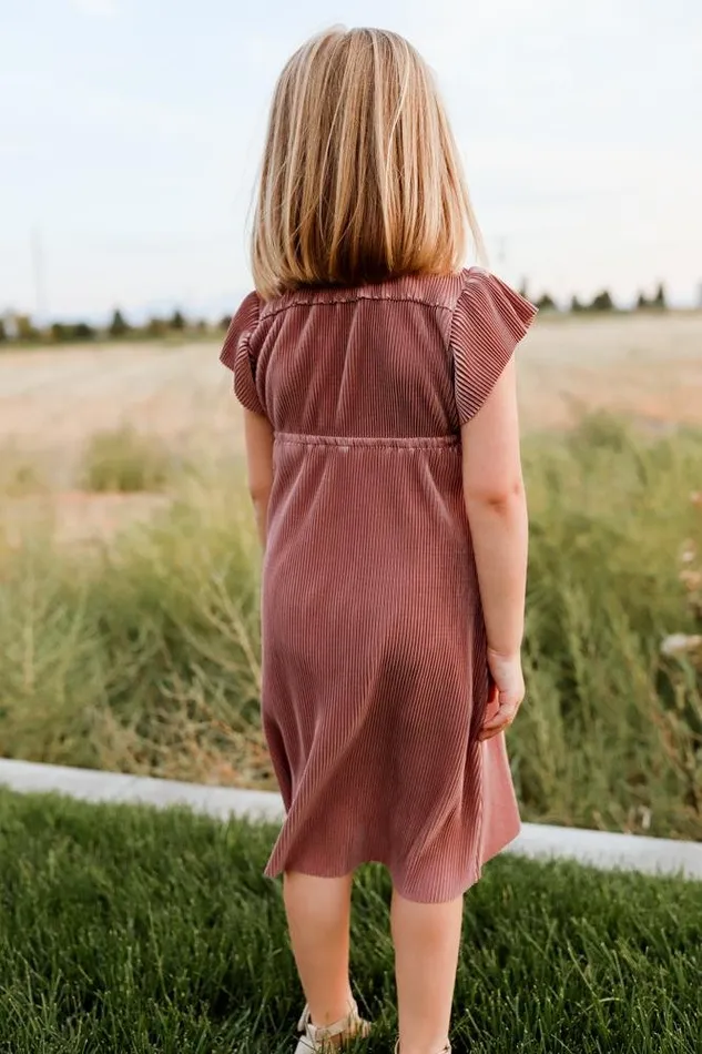 Women Flower Girl Baltic Born Toddler Athena Pleated Midi Dress Rose