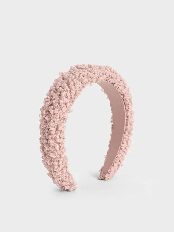 Women Furry Headband 8211 Pink CHARLES and KEITH Hair Accessories