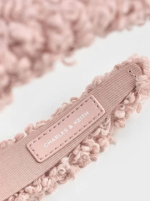 Women Furry Headband 8211 Pink CHARLES and KEITH Hair Accessories