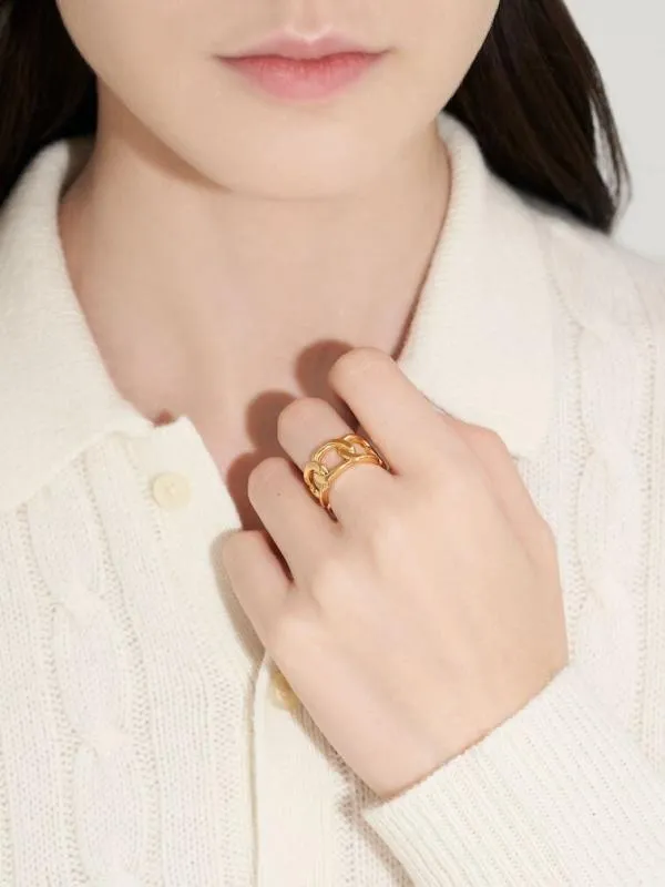 Women Gabine ChainLink Ring 8211 Gold CHARLES and KEITH Rings Women Gabine ChainLink Ring 8211 Gold CHARLES and KEITH Rings