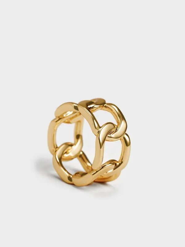 Women Gabine ChainLink Ring 8211 Gold CHARLES and KEITH Rings Women Gabine ChainLink Ring 8211 Gold CHARLES and KEITH Rings