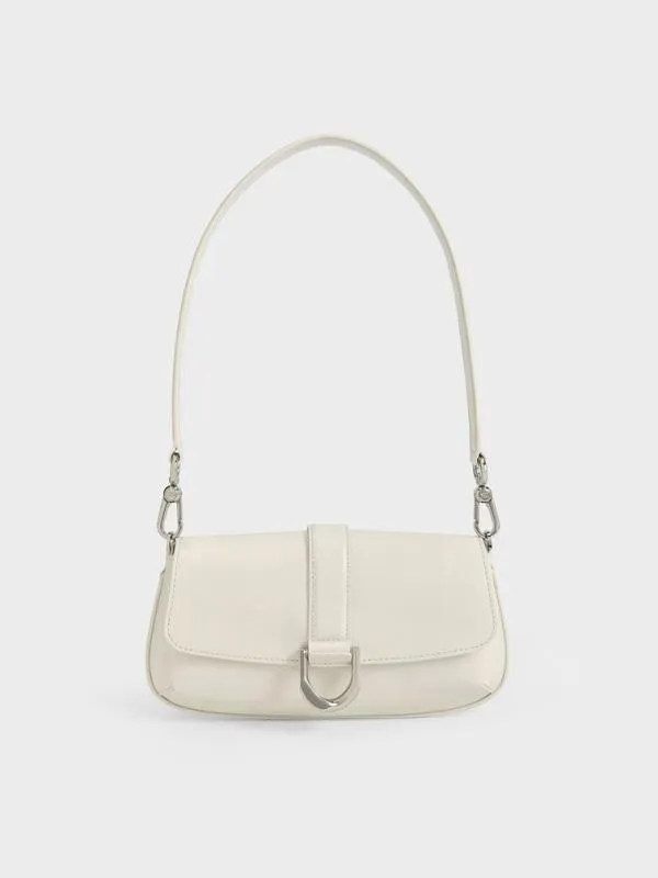 Women Gabine Leather Elongated Shoulder Bag 8211 White CHARLES and KEITH Crossbody Bags Women Gabine Leather Elongated Shoulder Bag 8211 White CHARLES and KEITH Crossbody Bags