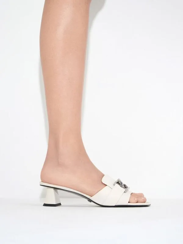 Women Gabine Leather Heeled Mules 8211 Chalk CHARLES and KEITH Mules Women Gabine Leather Heeled Mules 8211 Chalk CHARLES and KEITH Mules