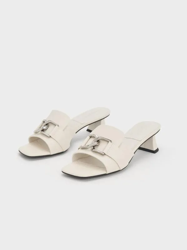Women Gabine Leather Heeled Mules 8211 Chalk CHARLES and KEITH Mules Women Gabine Leather Heeled Mules 8211 Chalk CHARLES and KEITH Mules
