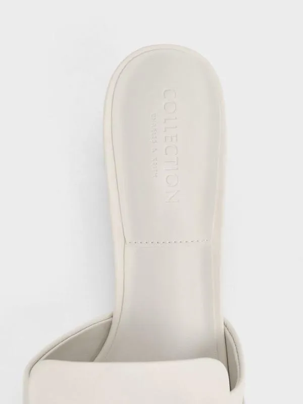 Women Gabine Leather Heeled Mules 8211 Chalk CHARLES and KEITH Mules Women Gabine Leather Heeled Mules 8211 Chalk CHARLES and KEITH Mules