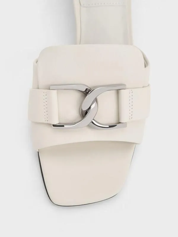 Women Gabine Leather Heeled Mules 8211 Chalk CHARLES and KEITH Mules Women Gabine Leather Heeled Mules 8211 Chalk CHARLES and KEITH Mules