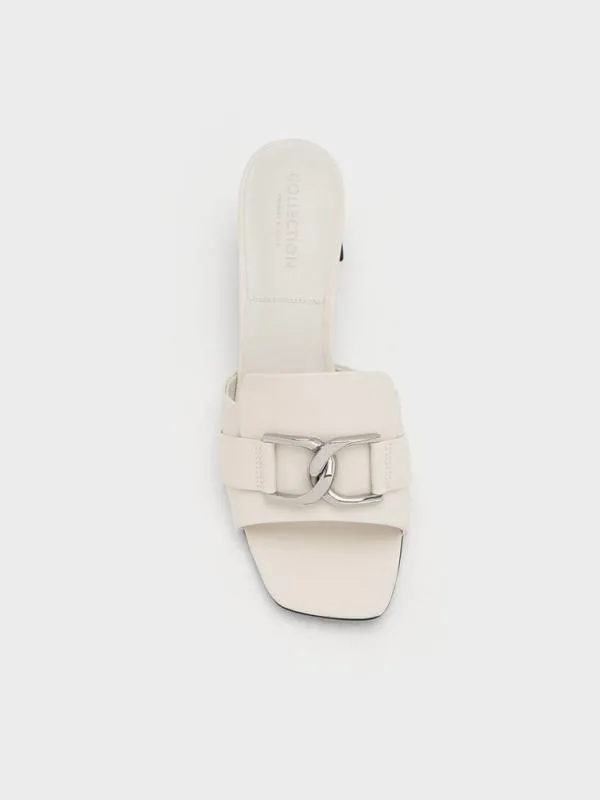 Women Gabine Leather Heeled Mules 8211 Chalk CHARLES and KEITH Mules Women Gabine Leather Heeled Mules 8211 Chalk CHARLES and KEITH Mules