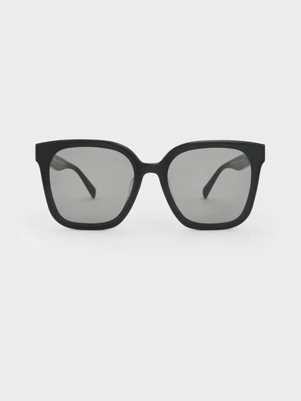 Women Gabine Oversized Butterfly Sunglasses 8211 Black CHARLES and KEITH Butterfly