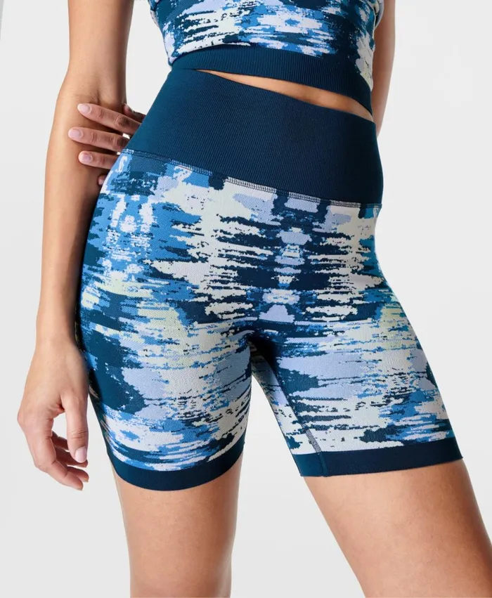 Women Glitch 6034 Seamless Short Blue Glitched Jacquard Sweaty Betty Shorts Skirts Women Glitch 6034 Seamless Short Blue Glitched Jacquard Sweaty Betty Shorts Skirts