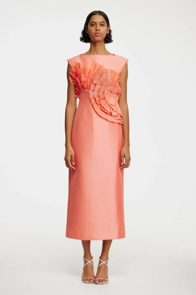 Women GLYNDE MIDI DRESS Hibiscus Pink Acler Midi Dresses