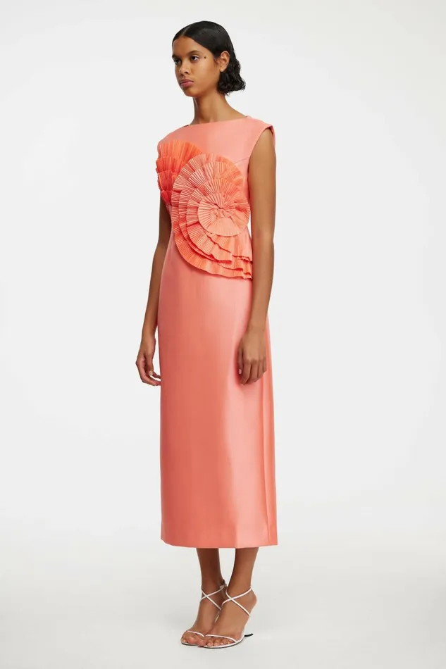 Women GLYNDE MIDI DRESS Hibiscus Pink Acler Midi Dresses