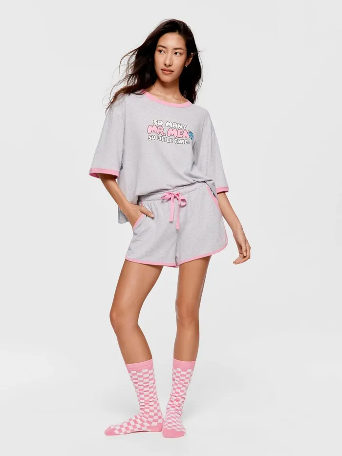 Women Grey Sporty Mid Short Grey Marle Peter Alexander Shorts