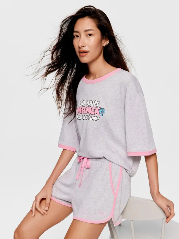 Women Grey Sporty Mid Short Grey Marle Peter Alexander Shorts