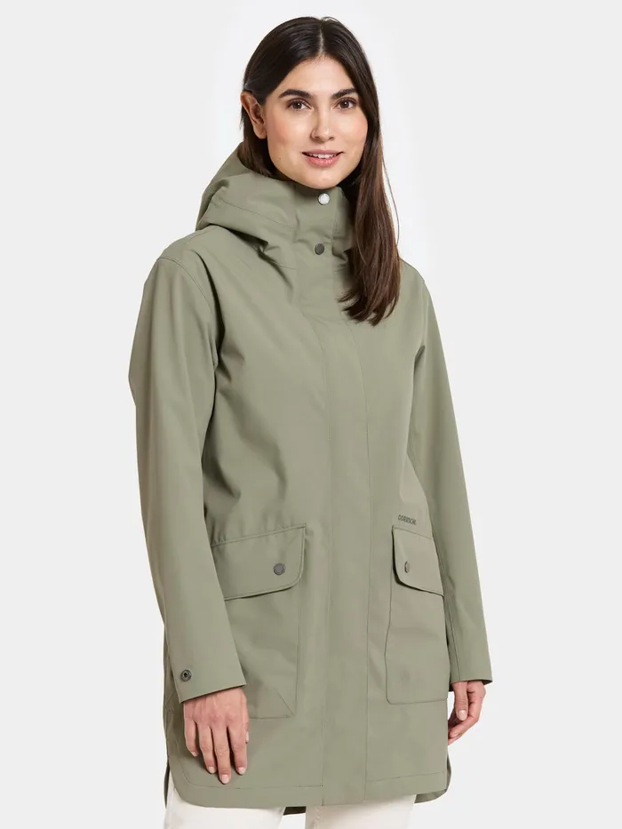 Women Gwen Parka Mistel Green Didriksons Spring Jackets