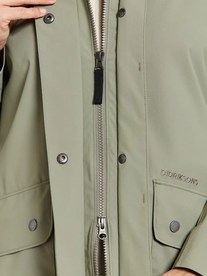 Women Gwen Parka Mistel Green Didriksons Spring Jackets