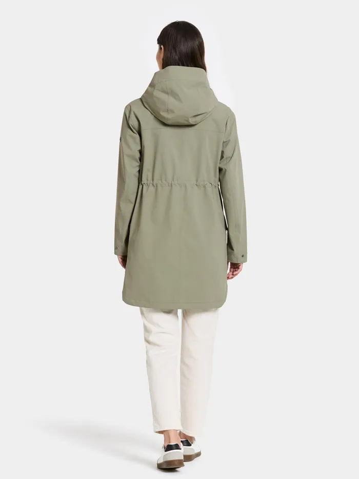 Women Gwen Parka Mistel Green Didriksons Spring Jackets