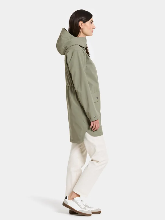 Women Gwen Parka Mistel Green Didriksons Spring Jackets