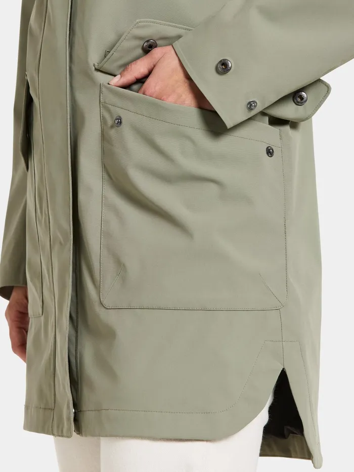 Women Gwen Parka Mistel Green Didriksons Spring Jackets
