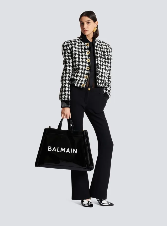 Women Handbags Balmain Olivier039s Cabas In Vinyl Black