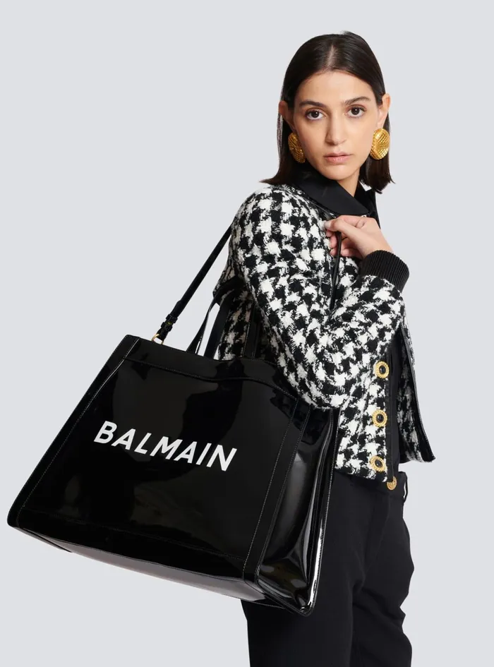 Women Handbags Balmain Olivier039s Cabas In Vinyl Black