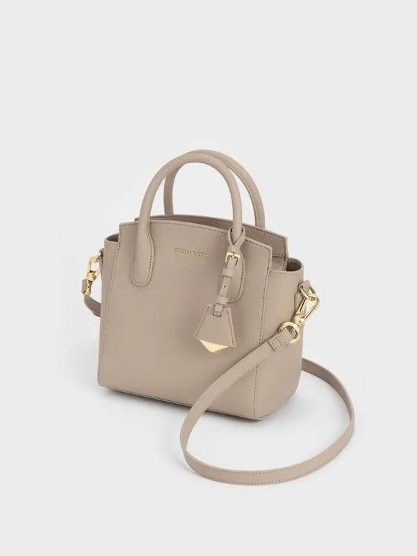 Women Harper Structured Top Handle Bag 8211 Taupe CHARLES and KEITH Top Handle Bags