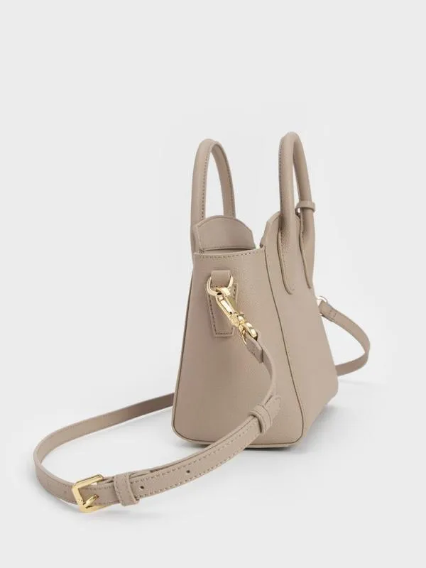 Women Harper Structured Top Handle Bag 8211 Taupe CHARLES and KEITH Top Handle Bags