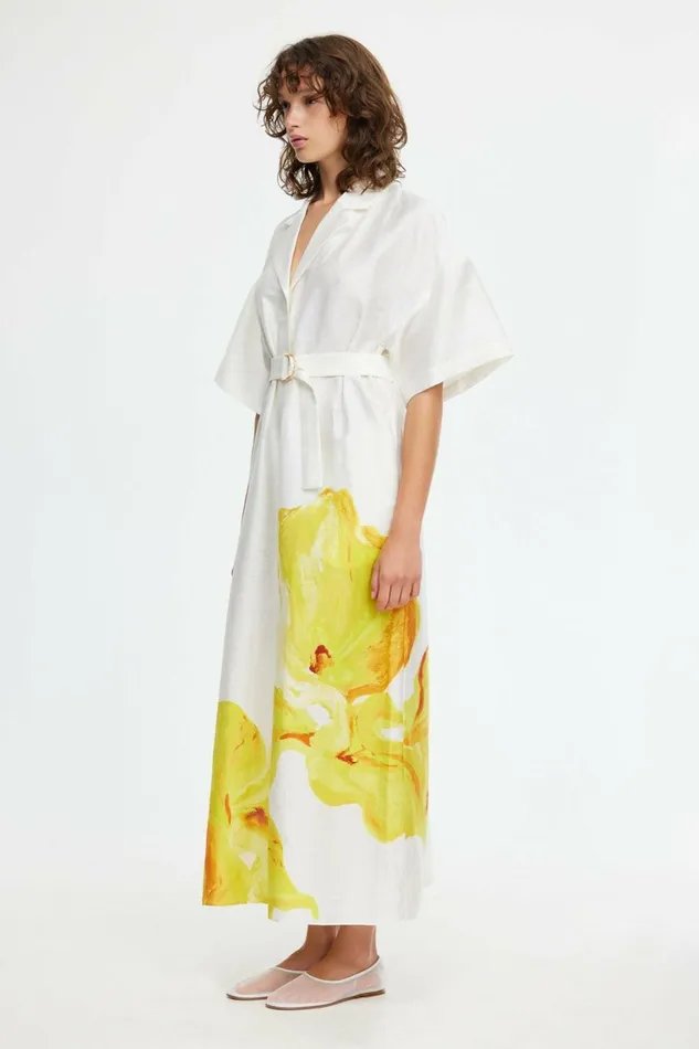 Women HAWKESBURY MIDI DRESS Ivory Calla Lily Acler Midi Dresses