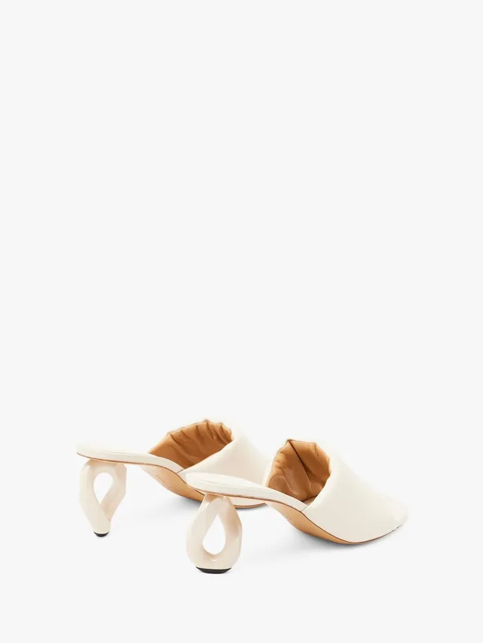 Women Heels JW Anderson CHAIN LOAFER LEATHER MULES Off White Women Heels JW Anderson CHAIN LOAFER LEATHER MULES Off White