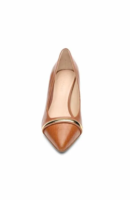 Women Heels Liverpool Los Angeles Belair Pump With Embossed Croc Luggage